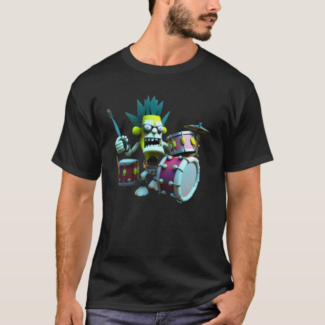 T-shirt Zombie Drummer PeopleEaterz (Devant)