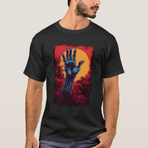 T-shirt Zombie effrayant main Zombiecore Squelette main Éf