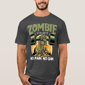 T-shirt Zombie Force Sans Douleur Amusants Travailler Gym