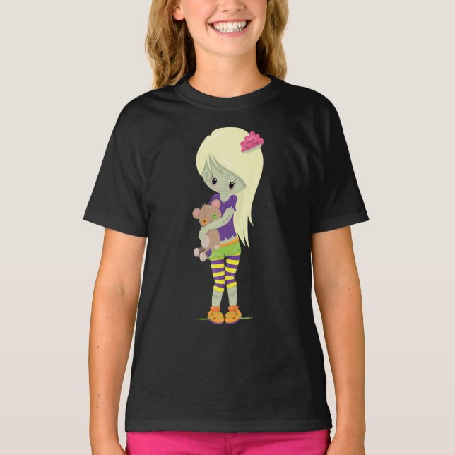 T-shirt Zombie Girls' Hanes TAGLESS® (Devant)