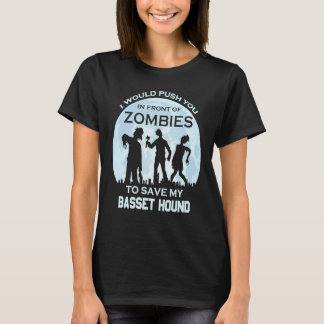 T-shirt Zombie Halloween Basset Hound Animal