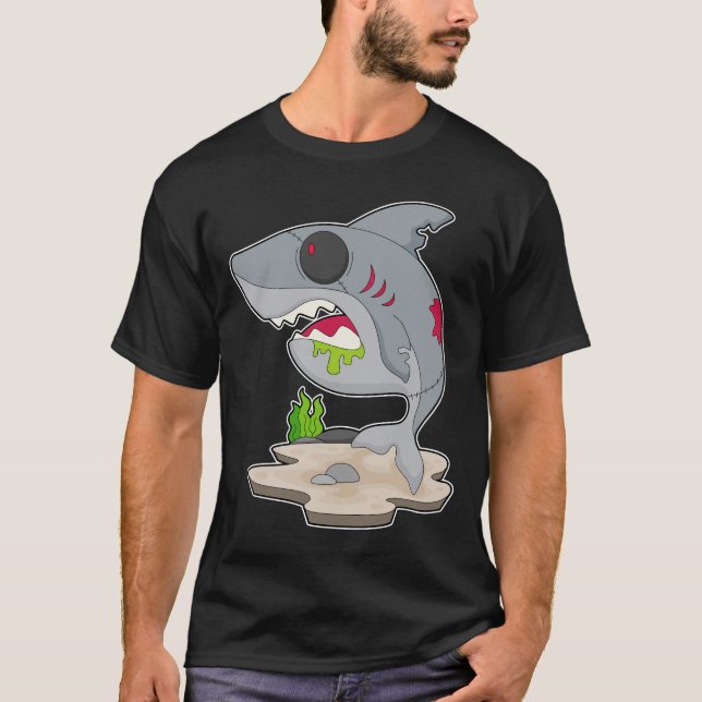 T-shirt Zombie Halloween du requin (Devant)