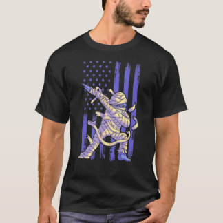 T-shirt Zombie Mummy Dab Dabbing Dance Drapeau américain H