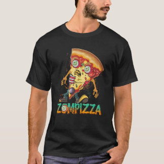 T-shirt Zombie Pizza Zompizza Drôle Halloween Zombie Alime