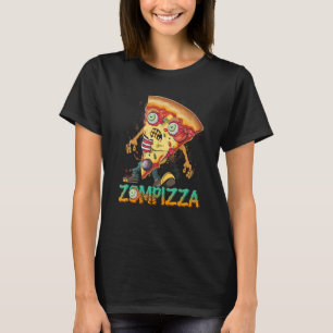 T-shirt Zombie Pizza Zompizza Drôle Halloween Zombie Alime