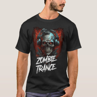 T-shirt Zombie skull techno dj