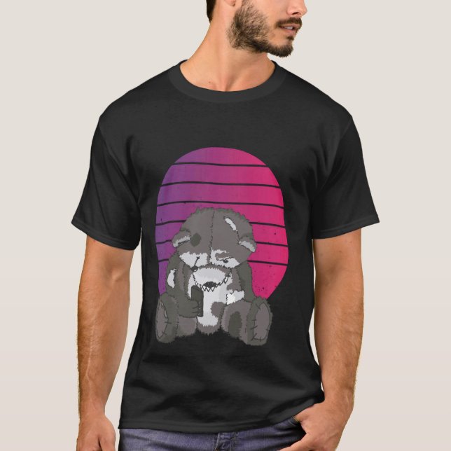 T-shirt Zombie teddy éffrayant teddy déplaisant mignon thè (Devant)