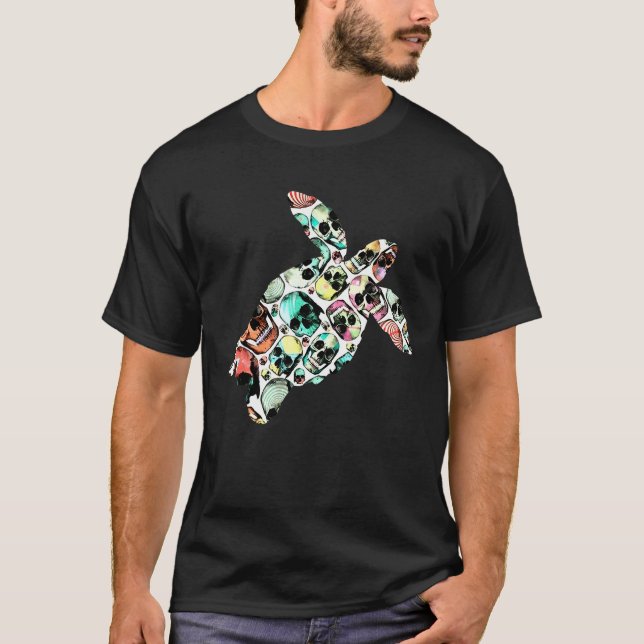 T-shirt Zombie Turtle Skull Halloween Funny Cute Costume (Devant)