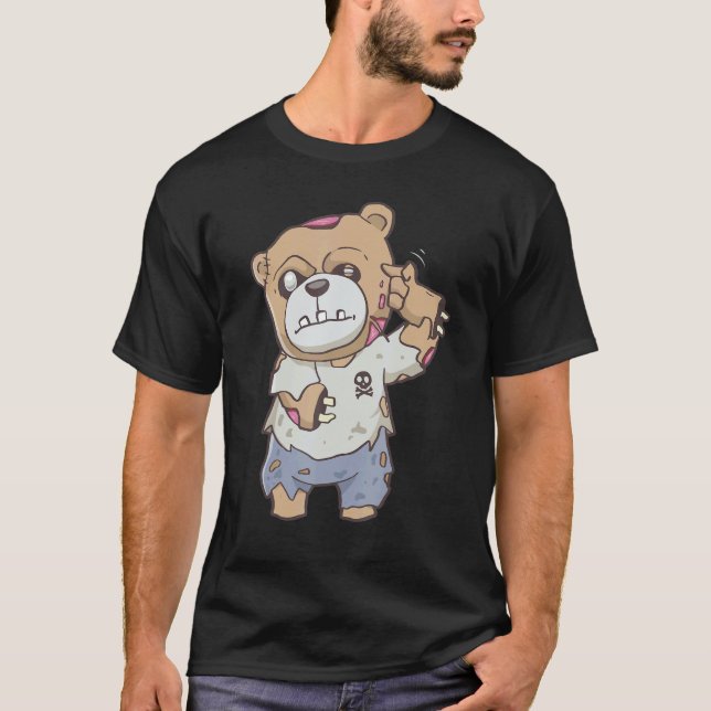 T-shirt Zombiecore Aesthetic Zombie Bear Pastel Goth Creep (Devant)