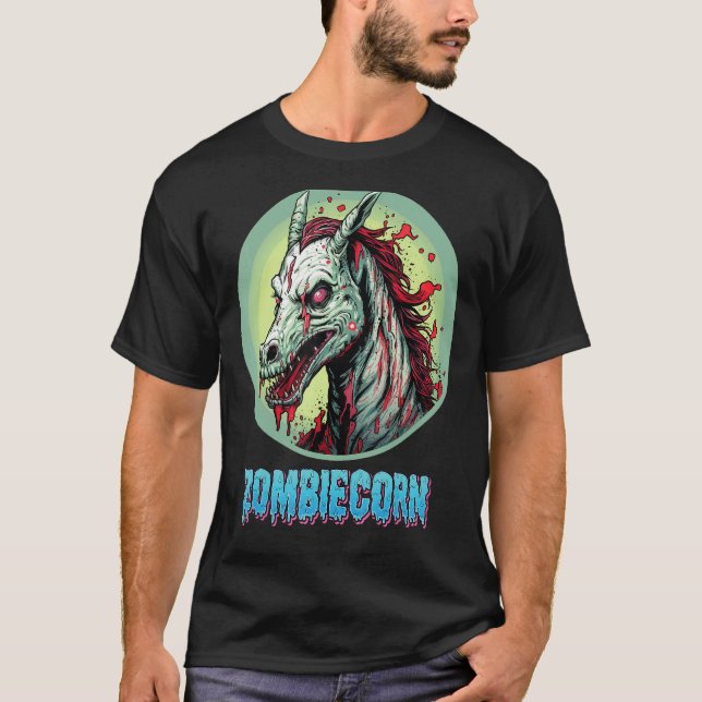 T-shirt Zombiecorn Zombie Unicorn I Love Brainbows Punk Ha (Devant)