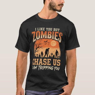 T-shirt Zombies Drôles de Halloween Nous Pourchassent Desi