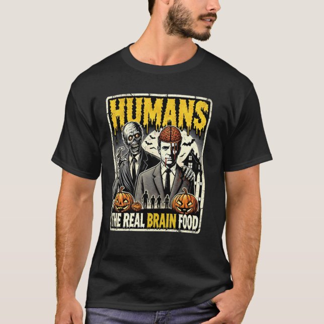 T-shirt Zombies Humains Le vrai cerveau Alimentation Effra (Devant)