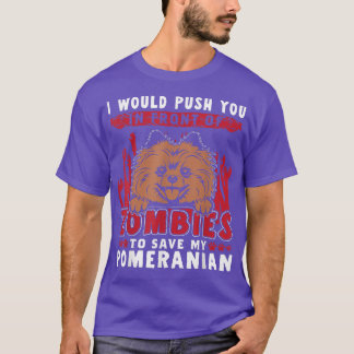 T-shirt Zombies pour sauver mon chien d'Halloween pomérani