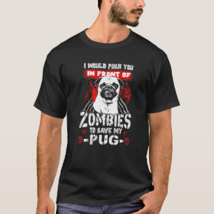 T-shirt Zombies Pour Sauver Mon Chien Pug Halloween