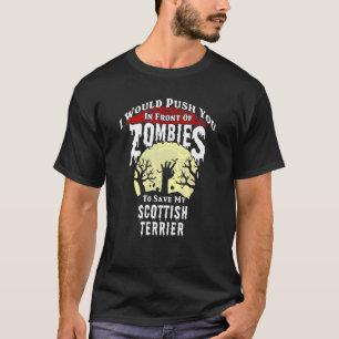 T-shirt Zombies Scottish Terrier Halloween Éffrayant