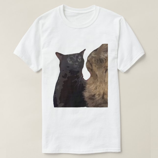 T-shirt Zonage de chat noir (Design devant)