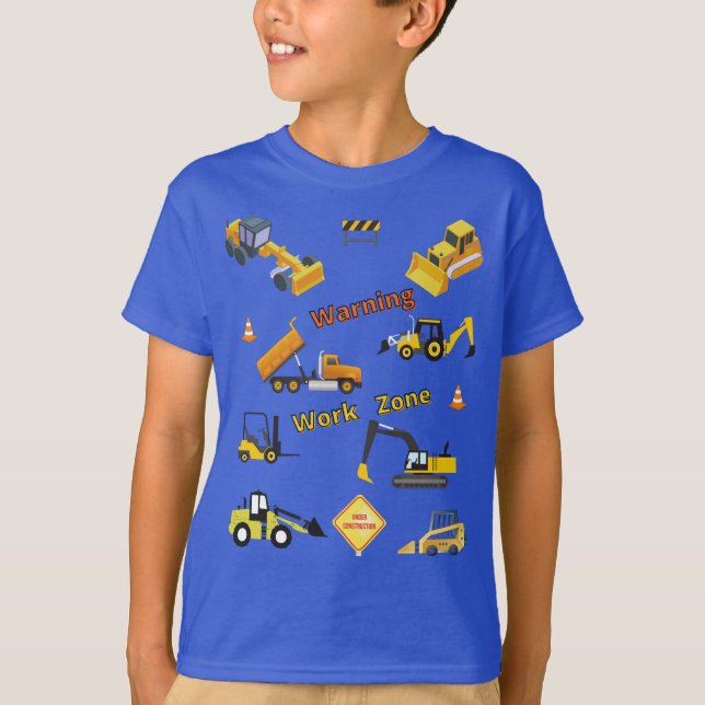 T-shirt Zone de travail d'avertissement de construction (Devant)