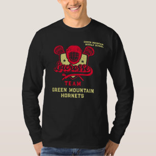 T-shirt Zone personnalisée Lacrosse Team Club Nom Numéro d