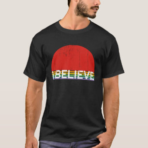 T-shirt Zone UFO 51 Croire Retro Sunset Alien enlèvement