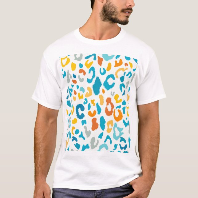 T-shirt Zones léopard : Texture Vintage colorée. (Devant)