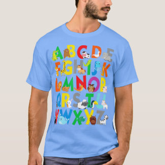 T-shirt Zoo Animal Alphabet Chemise ABC Apprendre pour les