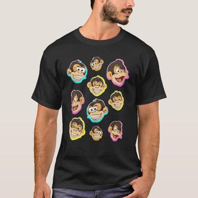 T-shirt Zoo Animal  Chimpanzee Cute Monkey (Devant)