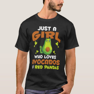 T-shirt Zoo Animal Just A Girl Who Loves Avocados And Red 