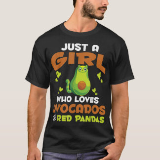 T-shirt Zoo Animal Just A Girl Who Loves Avocados and Red