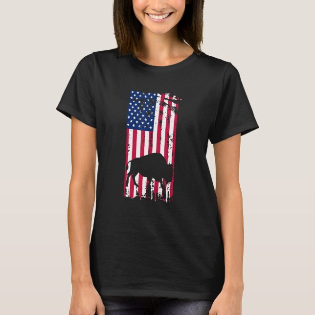 T-shirt Zoo Animaux Animaux Zookeeper USA Drapeau américai (Devant)