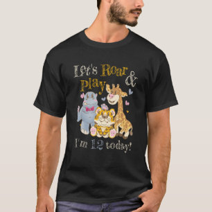 T-shirt Zoo Animaux Zookeeper Outfit 12e Anniversaire Fête
