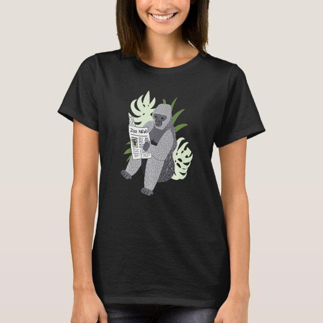 T-shirt Zoo Ape News Gorilla Boys Graphic Girls Novelty Wo (Devant)