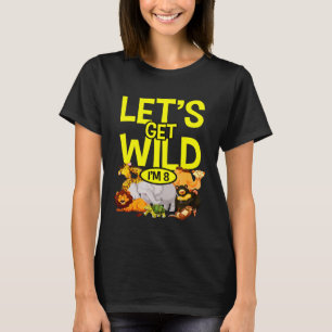 T-shirt Zoo d'anniversaire Animaux Safari 8 ans Wild Jungl
