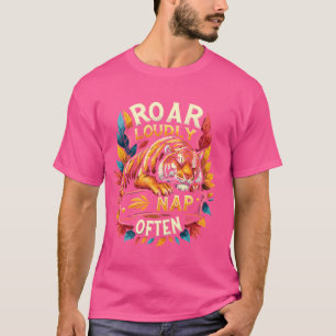 T-shirt Zoo de gardien du tigre dormant drôle de la faune