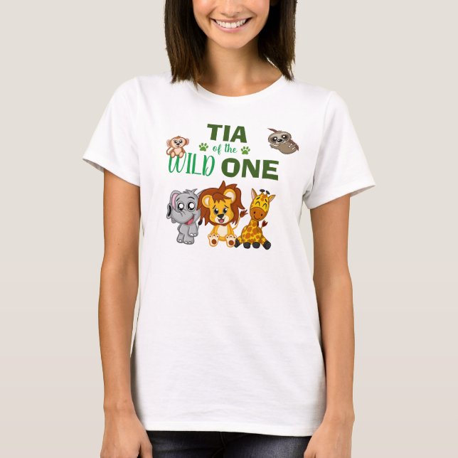T-shirt Zoo de Safari d'une jungle mignonne animal Tia (Devant)
