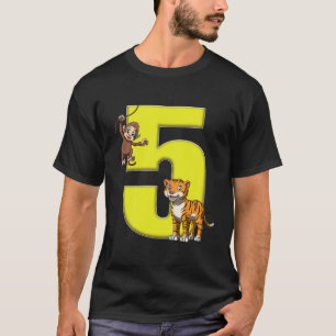 T-shirt Zoo Enfants Anniversaire Fête 5 Jungle Safari 5E A