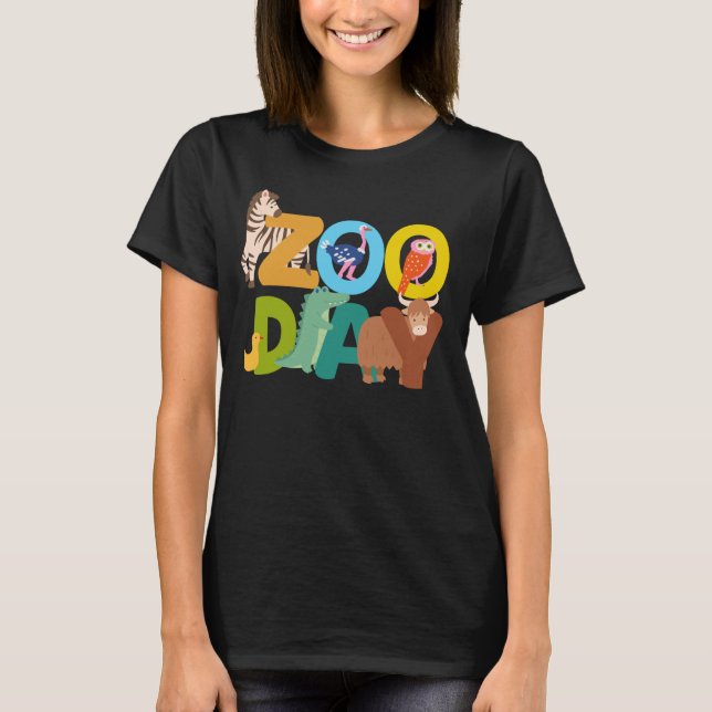 T-shirt Zoo Famille de jour, premier Zoo Field Trip Safari (Devant)