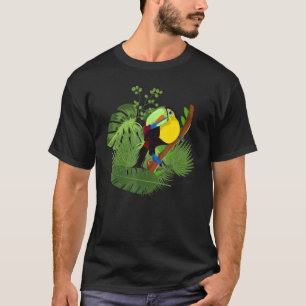 T-shirt Zoo Feuille tropical Oiseau Animal Exotique Toucan