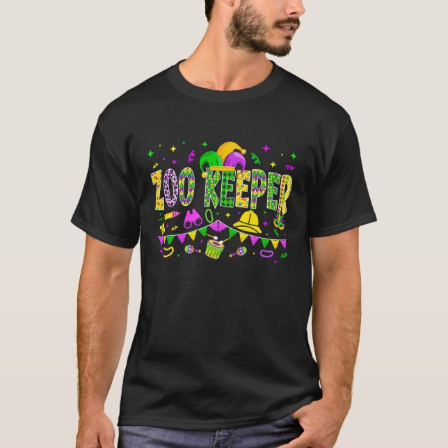 T-shirt Zoo Keeper Mardi Gras Fête Carnaval Femmes Hommes (Devant)