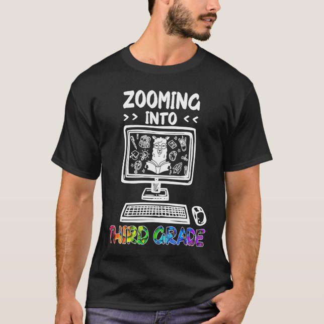 T-shirt Zooming Into 3e Grade Retour à l'école 2020 Cute L (Devant)