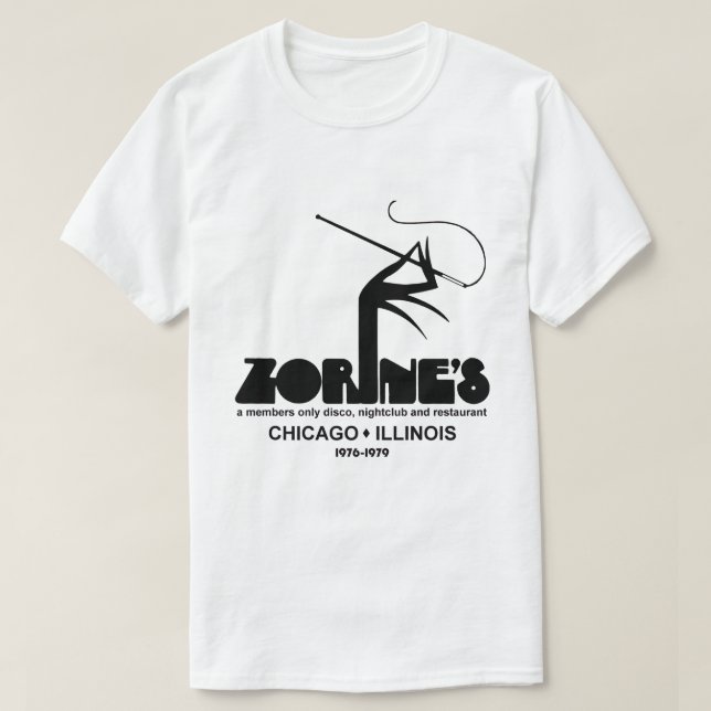 T-shirt Zorine's Restaurant Disco Nightclub, Chicago, IL (Design devant)