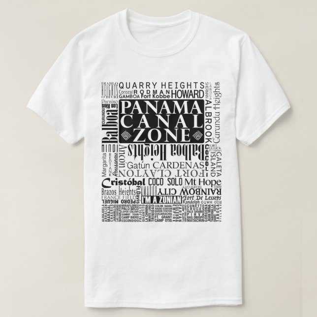 T-shirt ZPC - Zone du canal de Panama en noir (Design devant)
