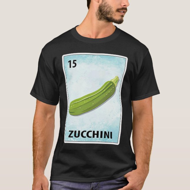 T-shirt Zucchini Mexican Cards (Devant)
