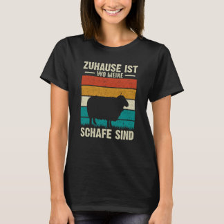 T-shirt Zuhause Ist Wine Meine Schafe Sind