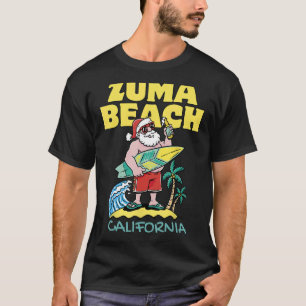 T-shirt ZUMA BEACH CALIFORNIA Père Noël Christmas Surfing