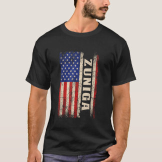 T-shirt ZUNIGA Last Name Shirt ZUNIGA Name American Flag