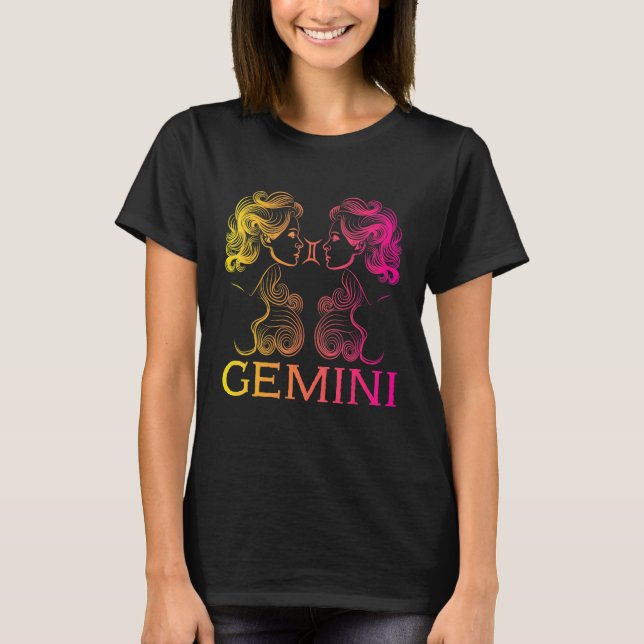 T-shirt Zwilling Zodiac Sign Horoscope 1 (Devant)