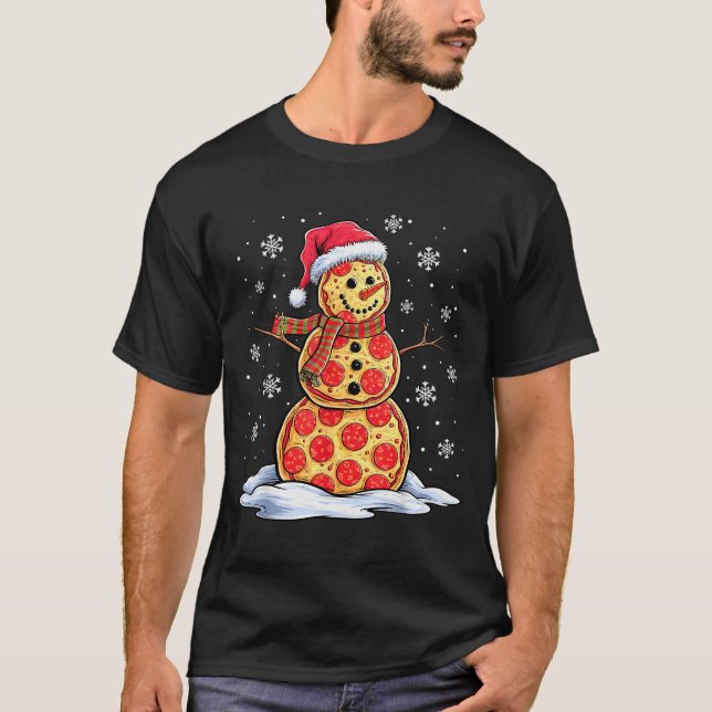 T-shirt Zza Snowman - Santa Hat - Christmas Zza Party - Fu (Devant)