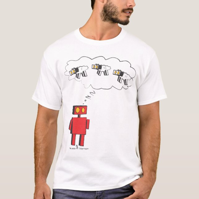 T-shirt zzzzZZ comptant des moutons de robot (Devant)