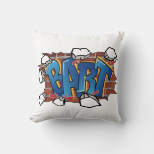 T-ShirtBART" Urban Graffiti Art - Breaking Through Throw Pillow
