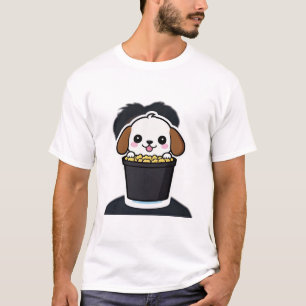T-ShirtCute cartoon dog sitting in a bucket filled T-Shirt